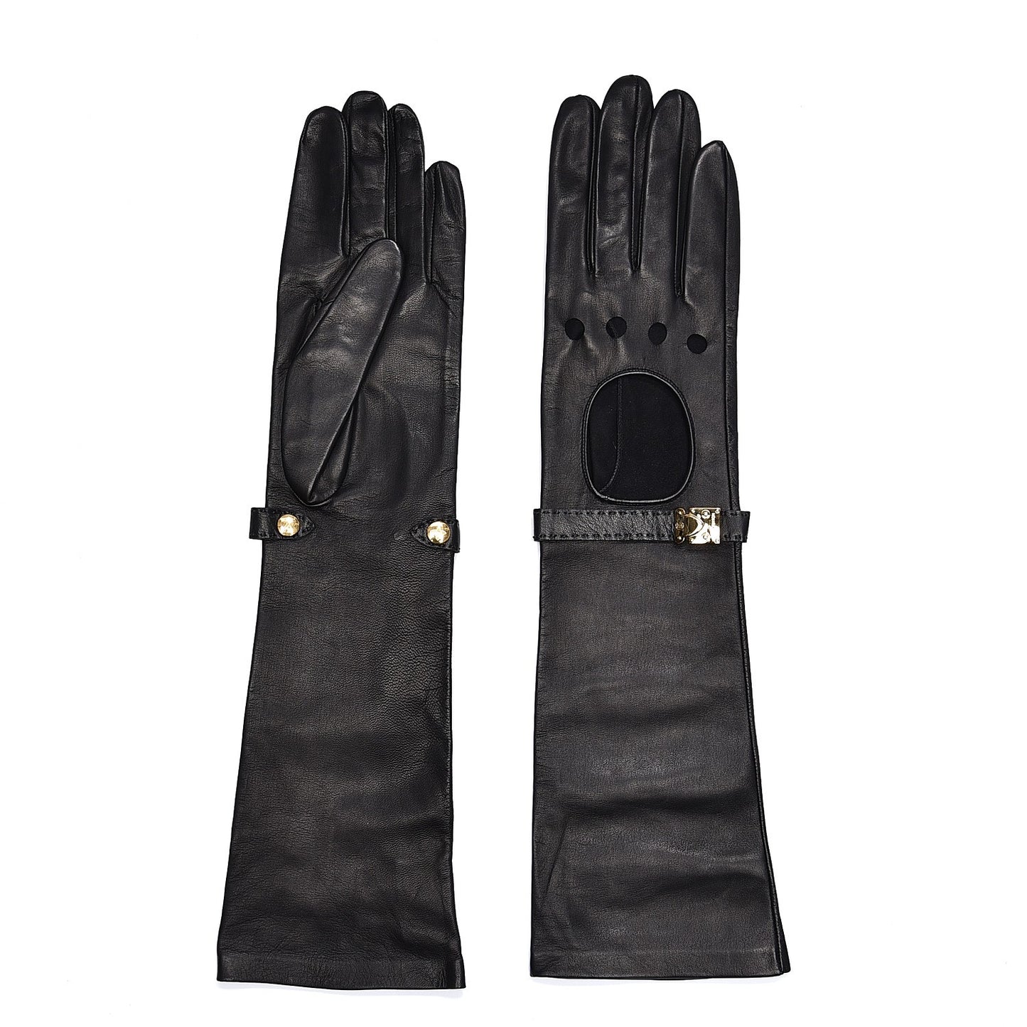 Lambskin Long Gloves S Black
