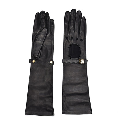 Louis Vuitton Lambskin Long Gloves S Black 2 of 3