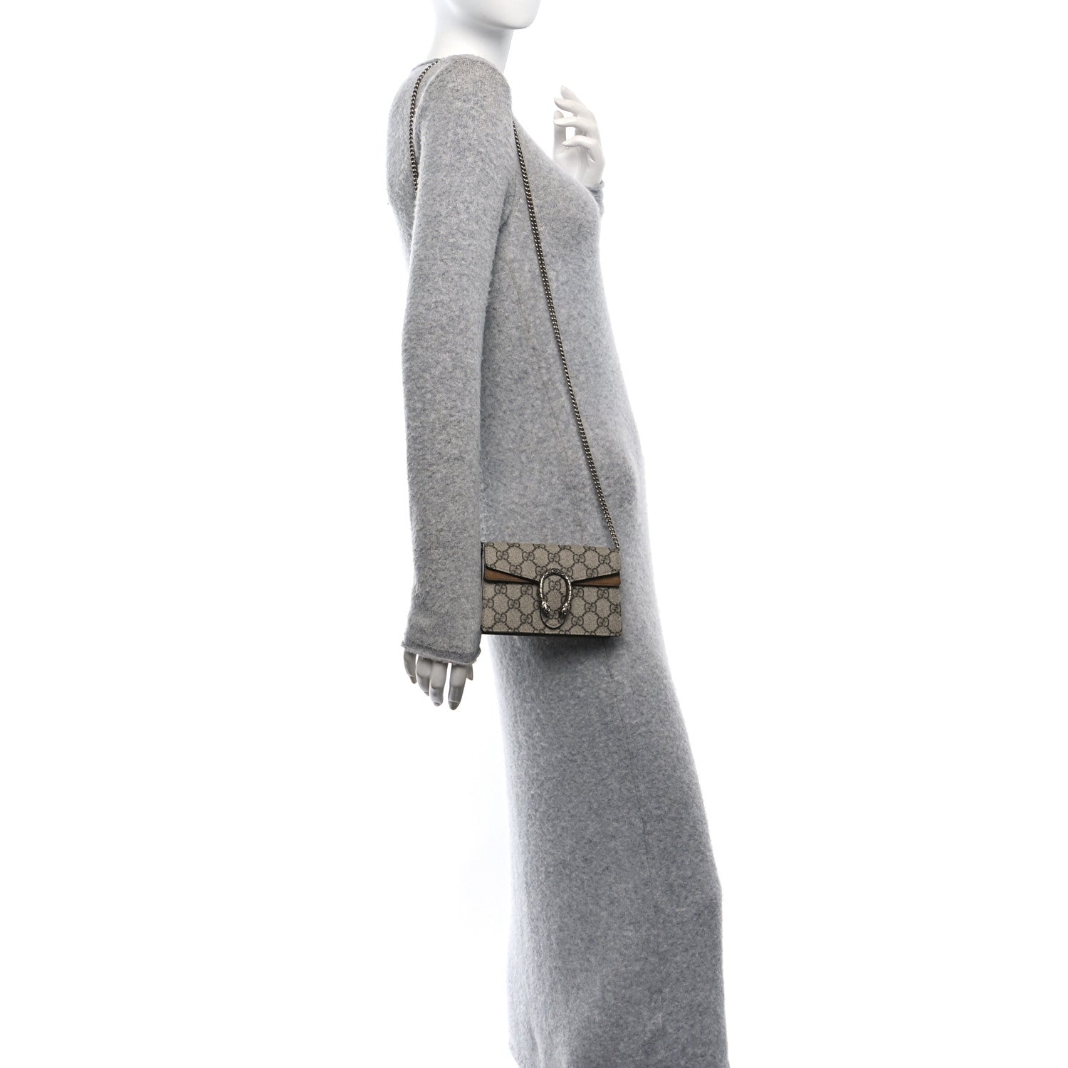 Gucci GG Supreme Monogram Super Mini Dionysus Shoulder Bag Taupe 2 of 9