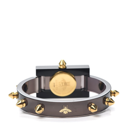 Gucci Stainless Steel Plexiglass 24mm Skeleton Stud Quartz Watch Black 3 of 6