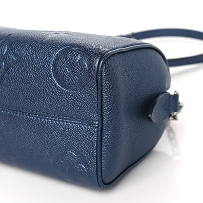 Louis Vuitton Metallic Empreinte Monogram Giant Speedy Bandouliere 20 Navy Nacre 9 of 10