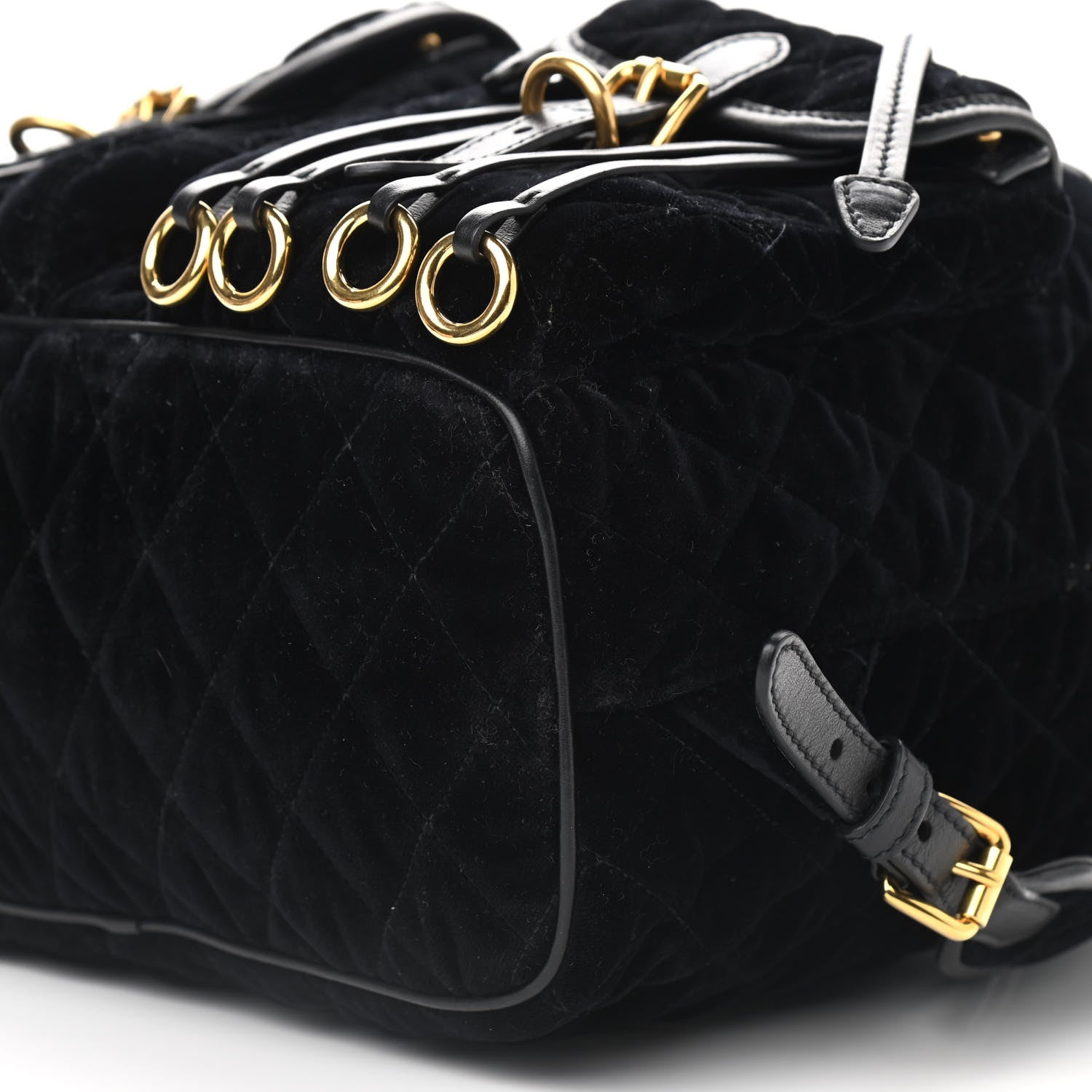 Prada Velluto Velvet Impunture Corsaire Backpack Black 9 of 9