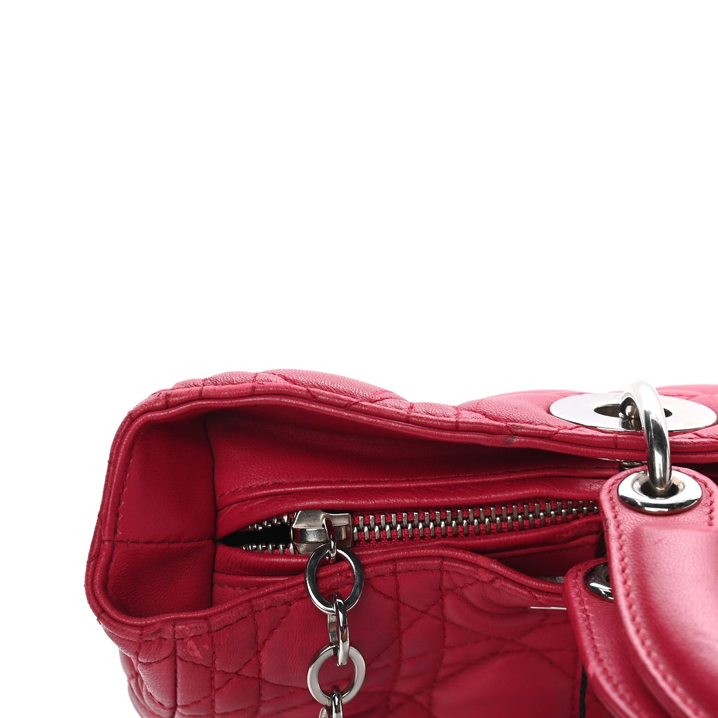 Lambskin Cannage Large Lady Dior Pink