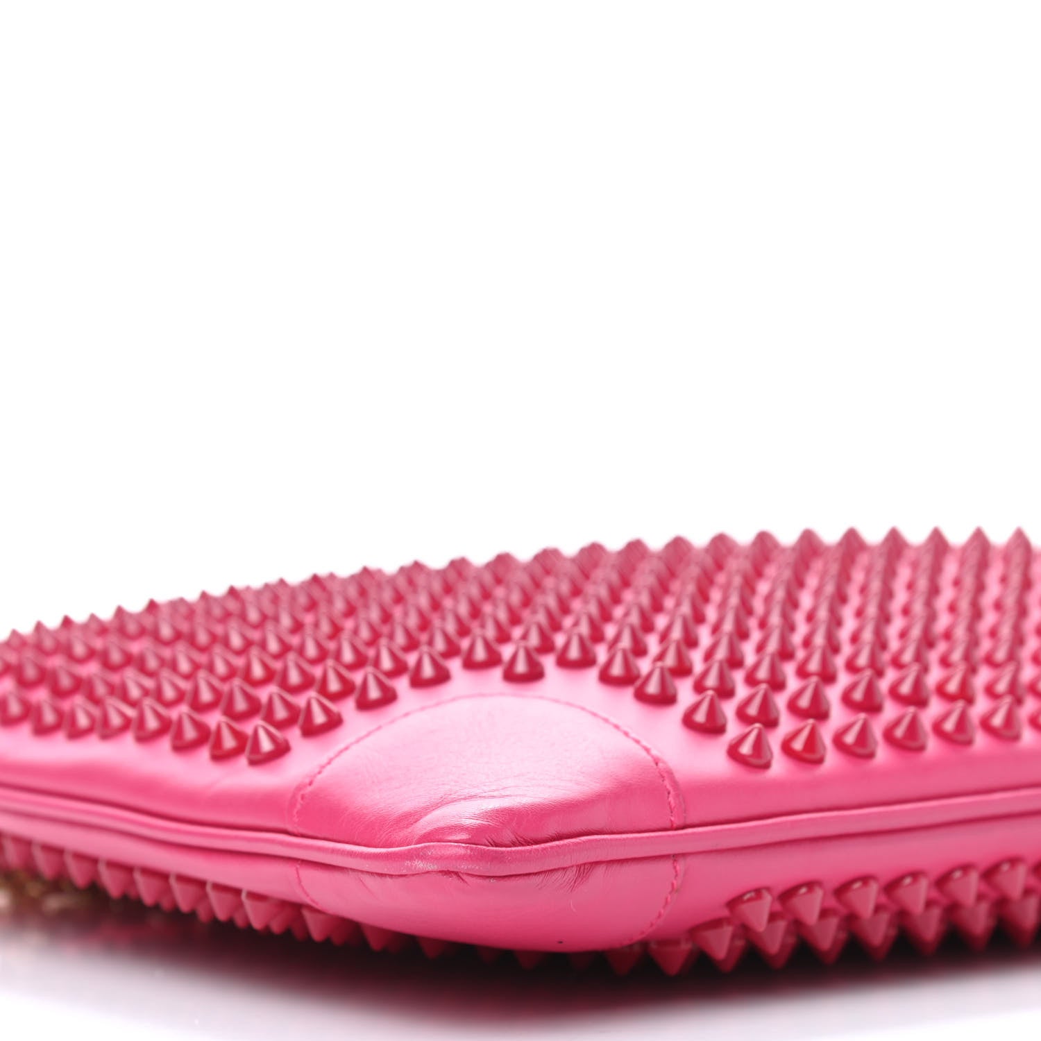 Christian Louboutin Calfskin Spikes Loubiposh Chain Clutch Fuchsia 8 of 11