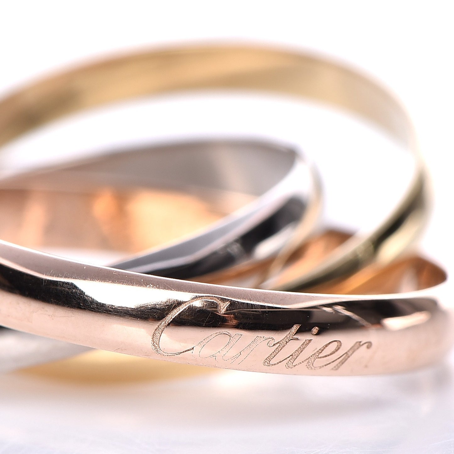 18K Pink Yellow White Gold Small Trinity Ring 52 6