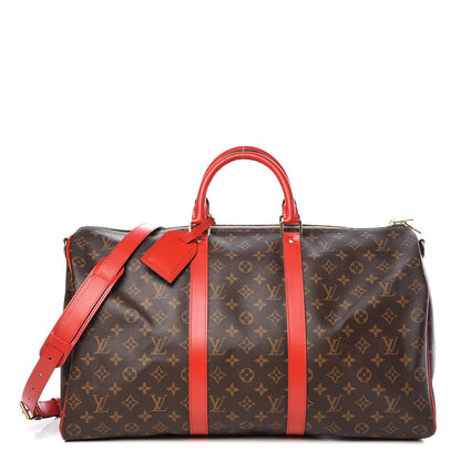 Louis Vuitton Calfskin Monogram Keepall Bandouliere 50 Coquelicot 1 of 10