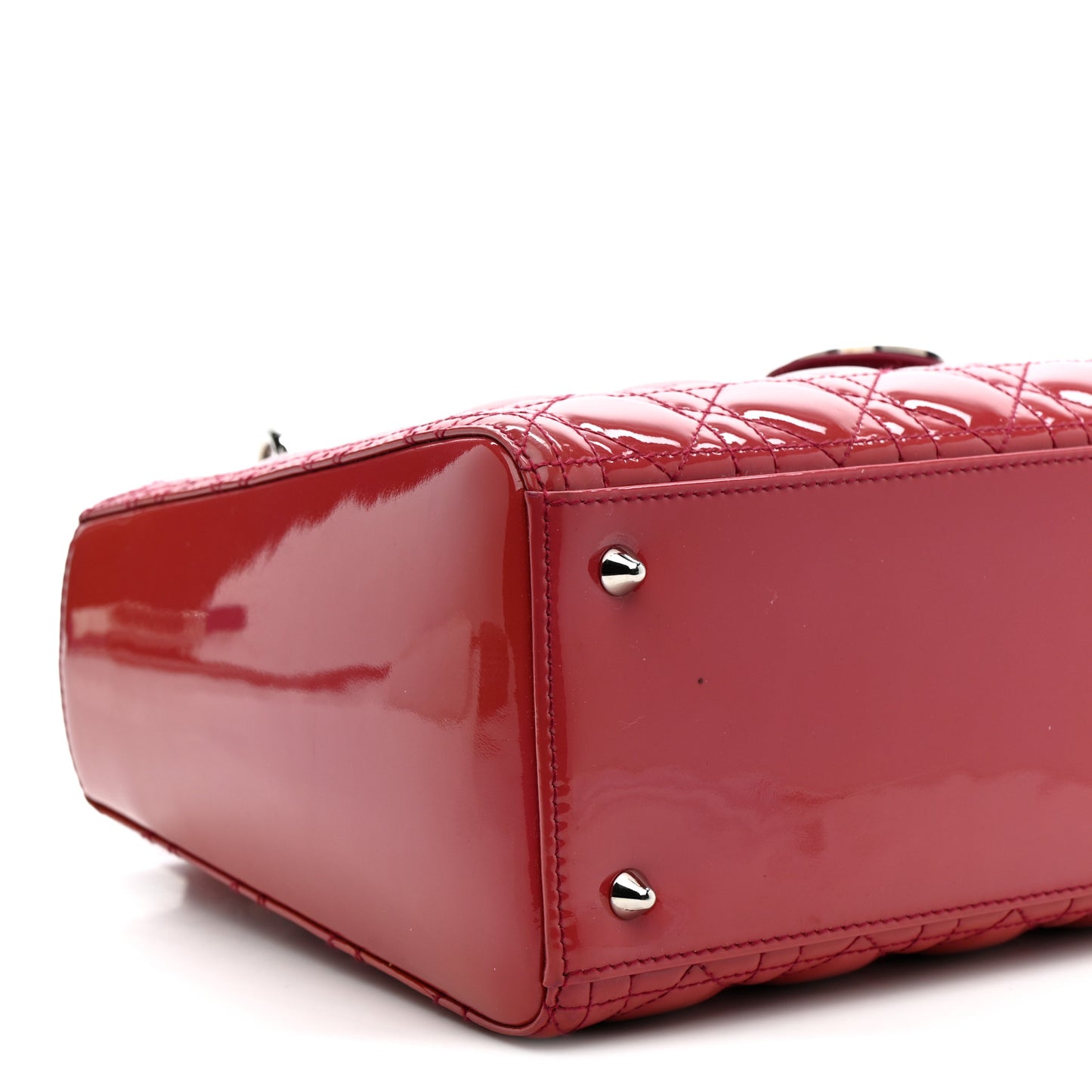 Patent Cannage Medium Lady Dior  Dark Pink