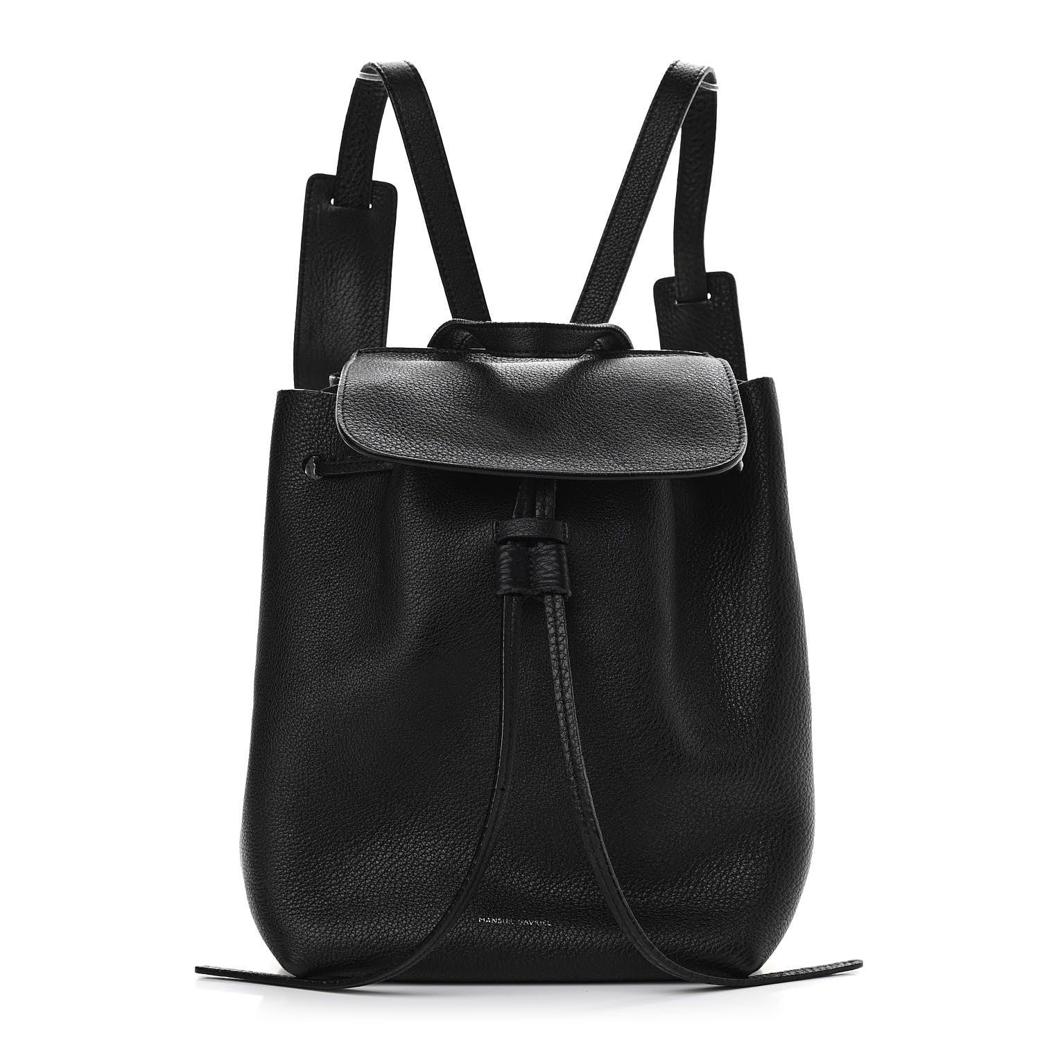 Mansur Gavriel Tumbled Calfskin Backpack Bag Black 1 of 14