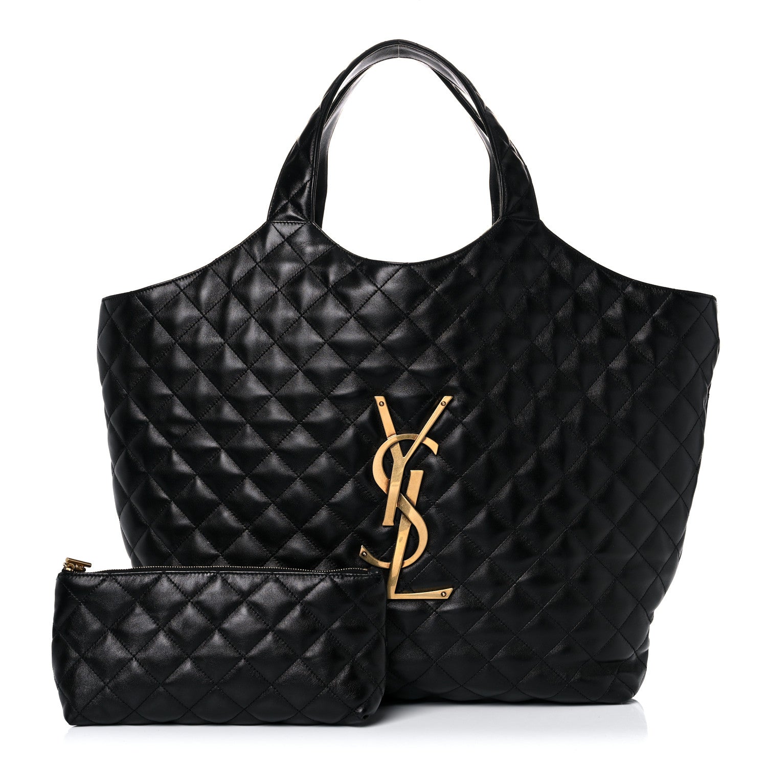 Saint Laurent Lambskin Quilted Maxi Icare Shopping Tote Black 1 of 11