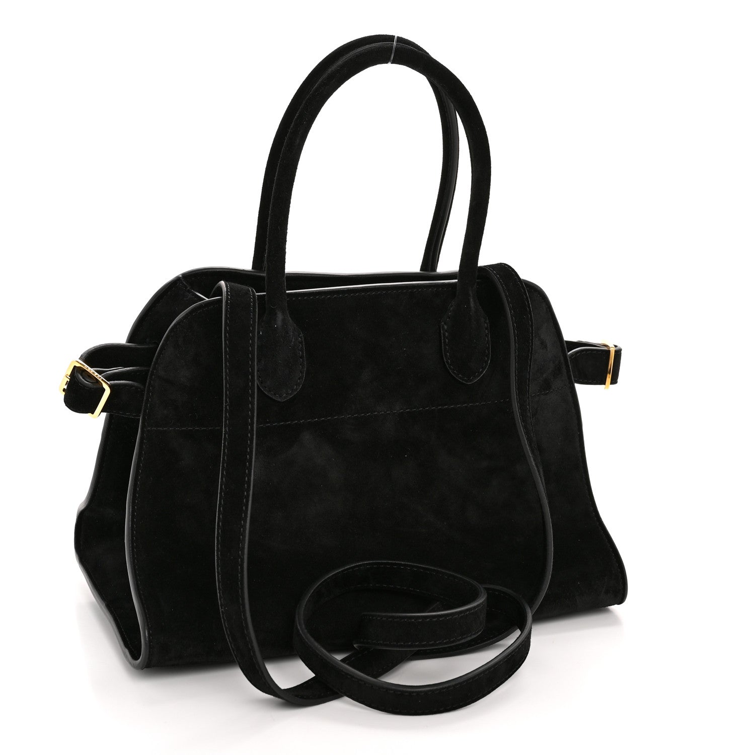 The Row Suede Soft Margaux 10 Bag Black 3 of 11