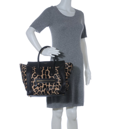 Celine Leopard Pony Hair Mini Luggage Brown 2 of 9