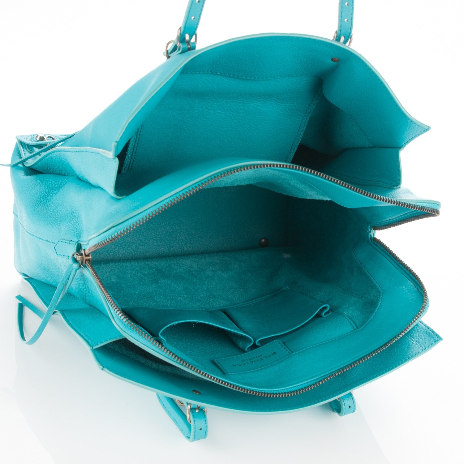 Balenciaga Veau Papier Tote Bleu Pacifique 5 of 7