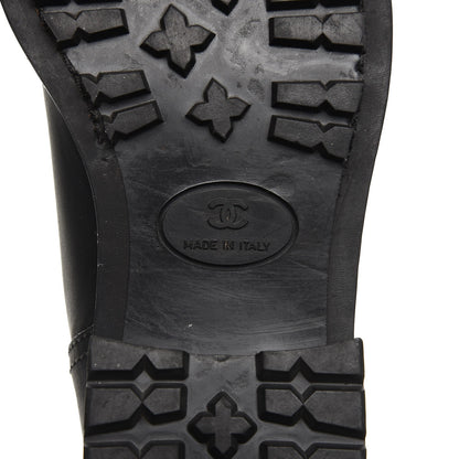 Chanel Calfskin Quilted Riding Boots 35.5 Black 6 of 9