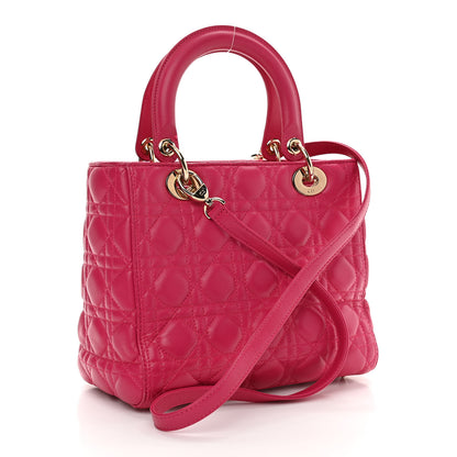 Christian Dior Lambskin Cannage Medium Lady Dior Fuchsia 3 of 14