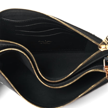 Louis Vuitton Empreinte Monogram Giant Double Zip Pochette Black Cream 5 of 8