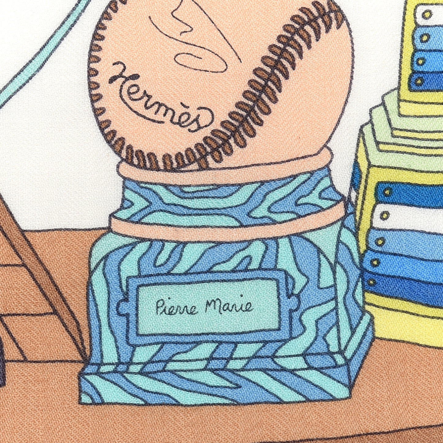 Cashmere Silk Les Trophees Shawl 140 White Rose Vert