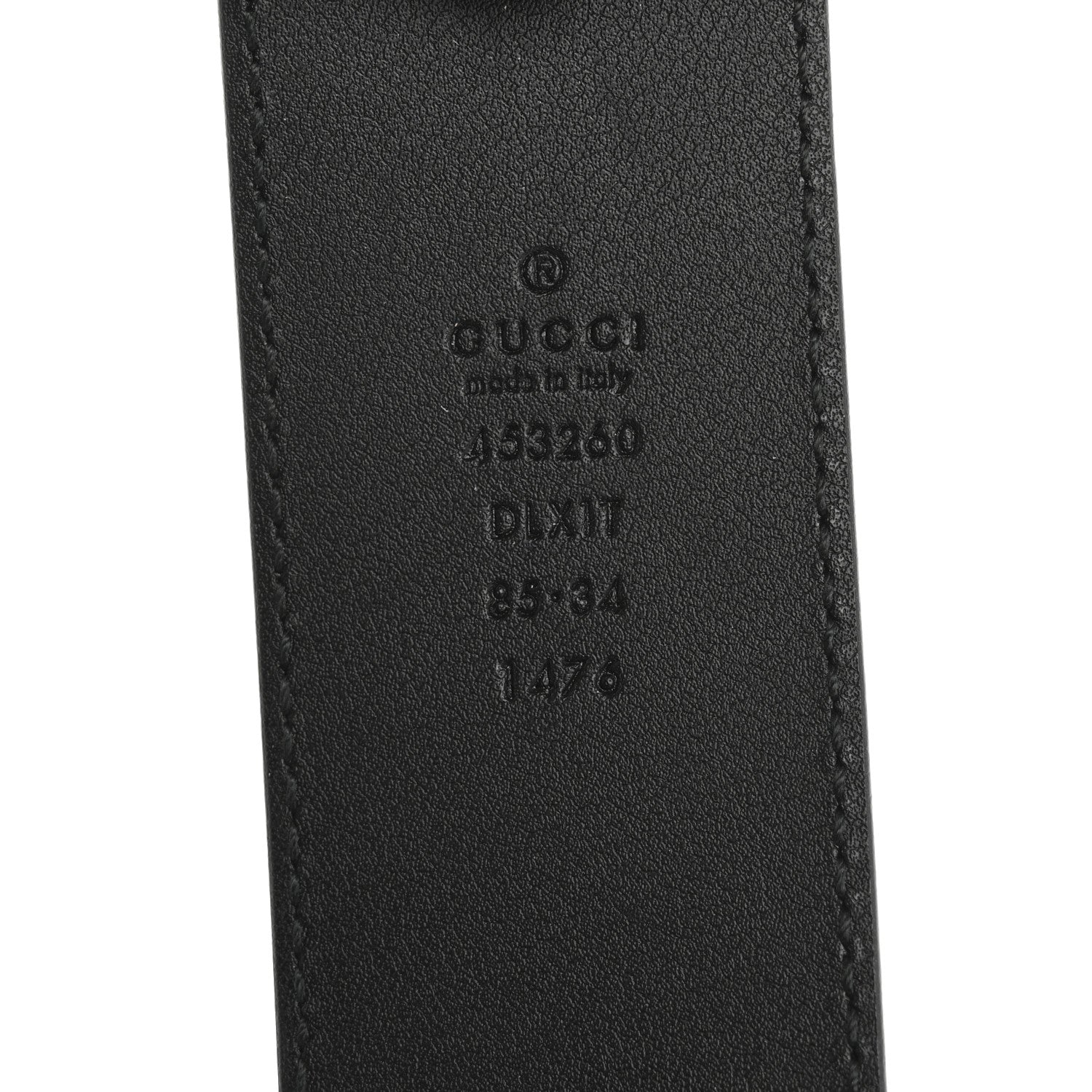 Gucci Calfskin Pearl Double G 85 34 Belt Black Cream 5 of 6