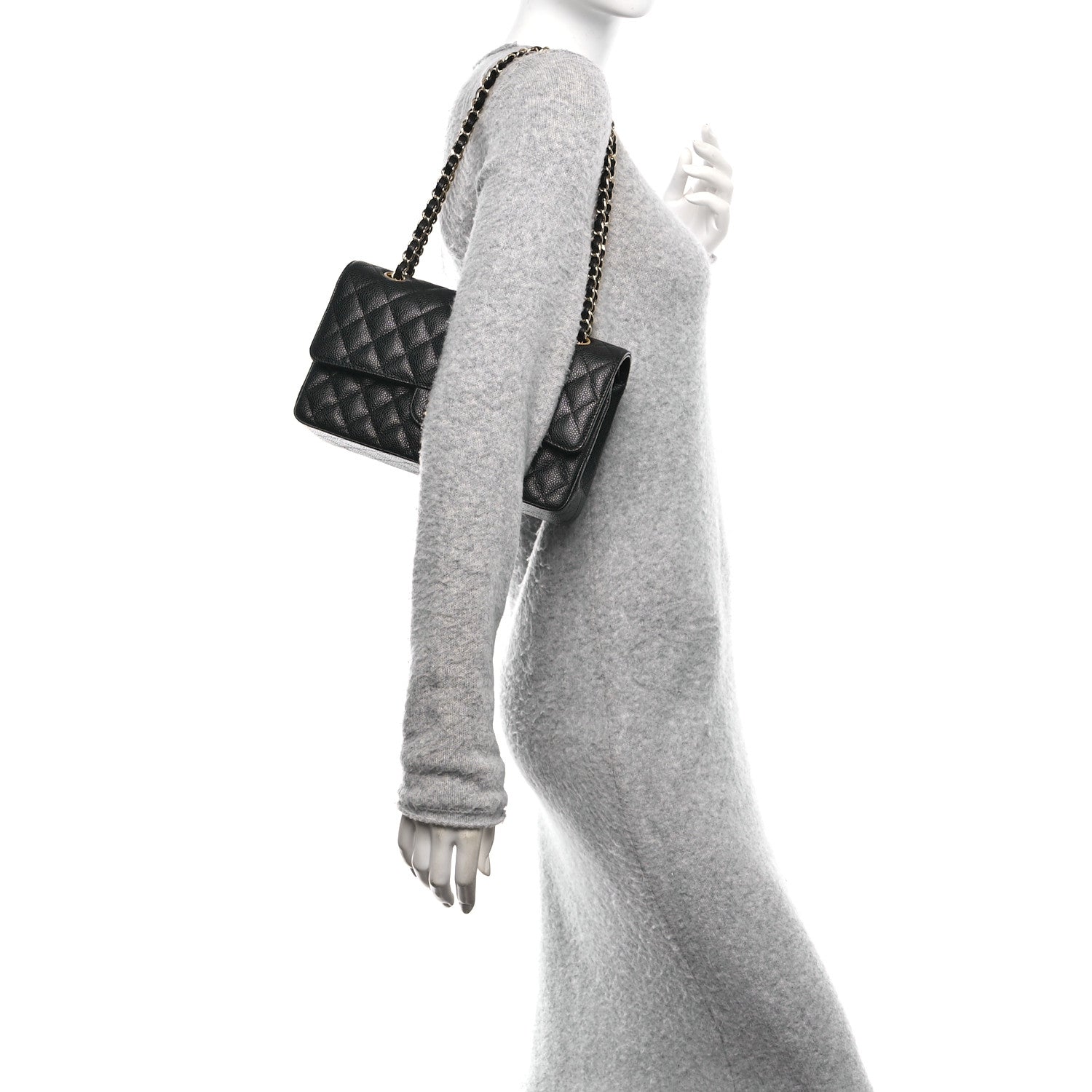 Chanel Caviar Quilted Medium Double Flap Black 2 of 12
