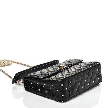 Valentino Garavani Lambskin Medium Rockstud Spike Shoulder Bag Black 5 of 9