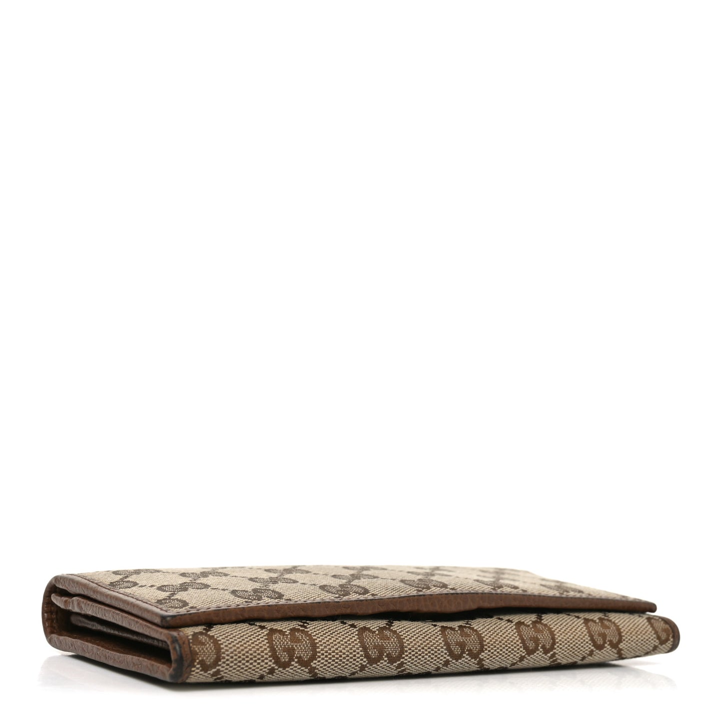 Monogram Dollar Calfskin Continental Flap Wallet Beige Ebony Tabacco