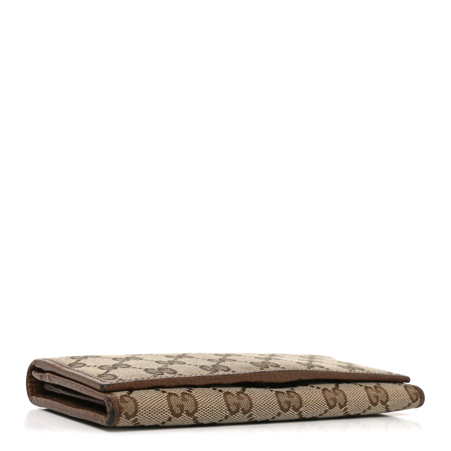 Gucci Monogram Dollar Calfskin Continental Flap Wallet Beige Ebony Tabacco 4 of 9