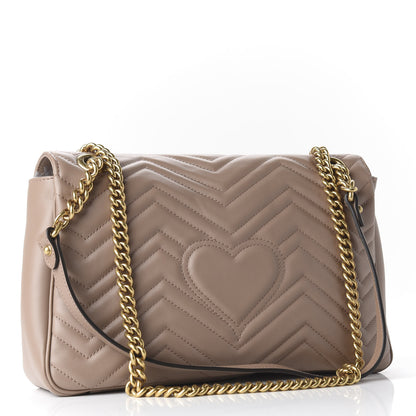 Gucci Calfskin Matelasse Medium GG Marmont Shoulder Bag Porcelain Rose 2 of 9