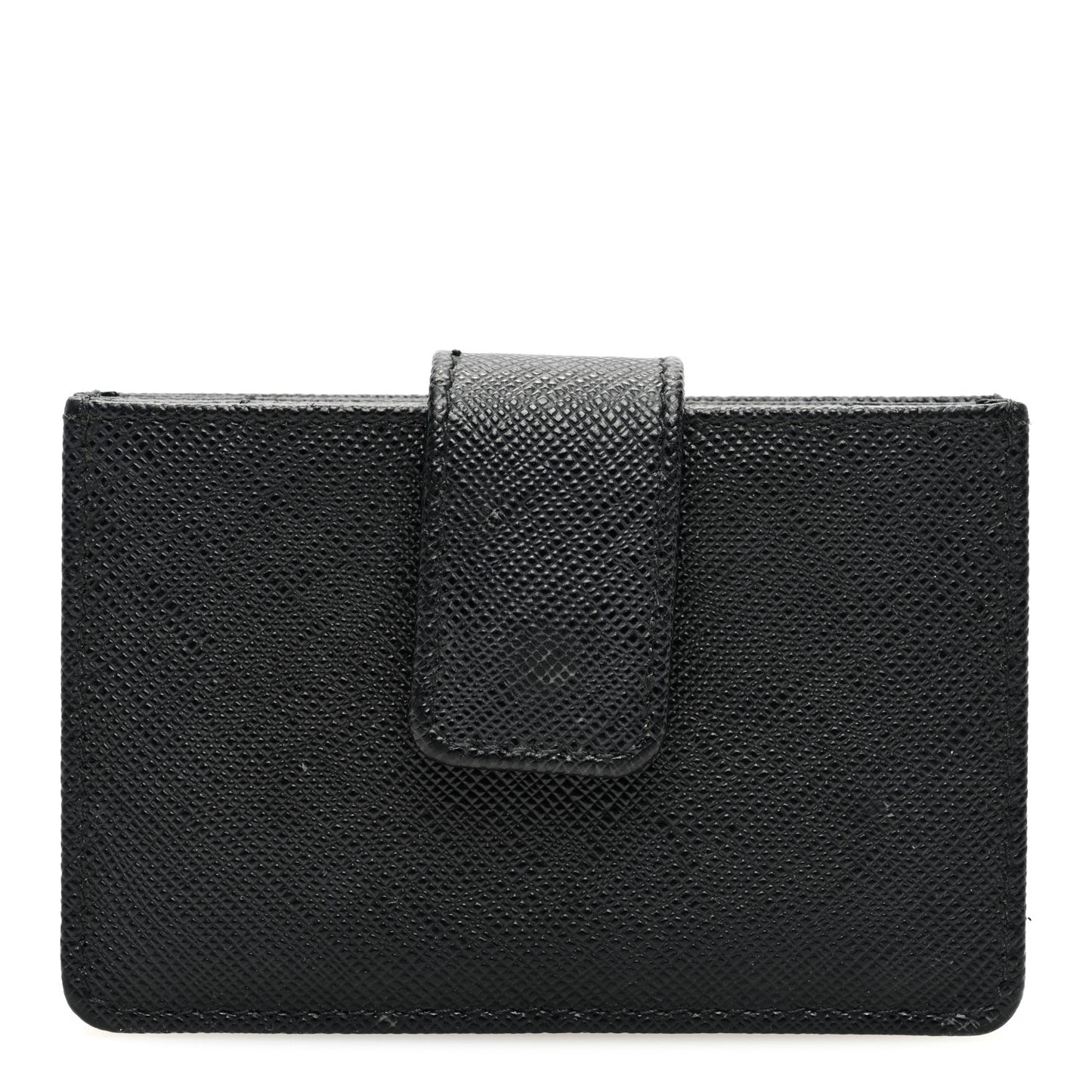 Saffiano Metal Gusseted Card Holder Black