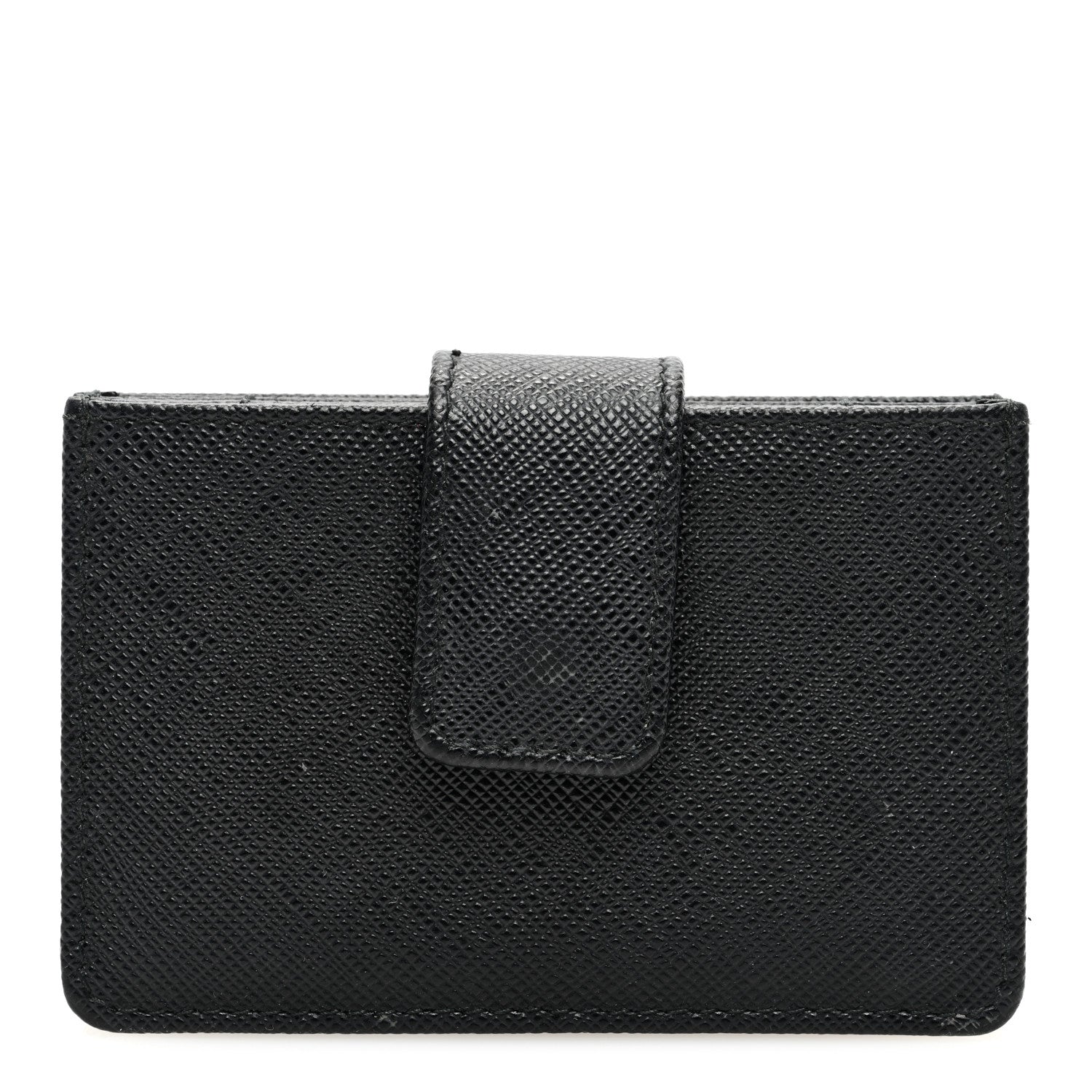 Prada Saffiano Metal Gusseted Card Holder Black 1 of 6