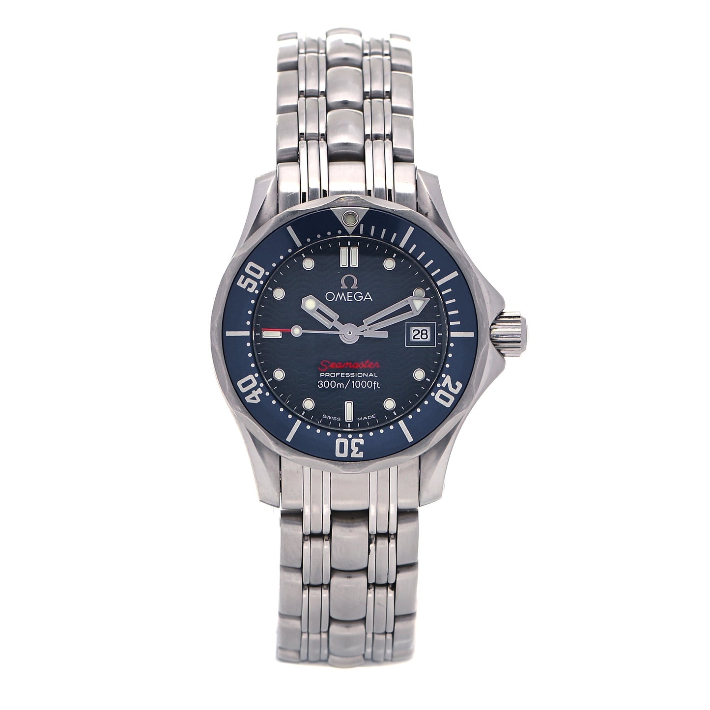 Stainless Steel 28mm Seamaster Diver 300M Quartz Watch Blue 2224.80.00