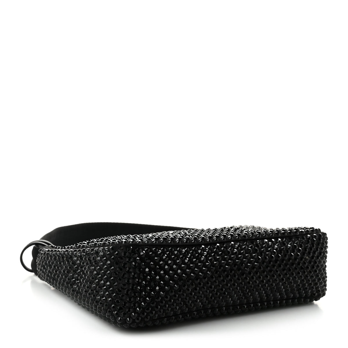 Satin Crystal Mini Re-Edition 2000 Bag Black