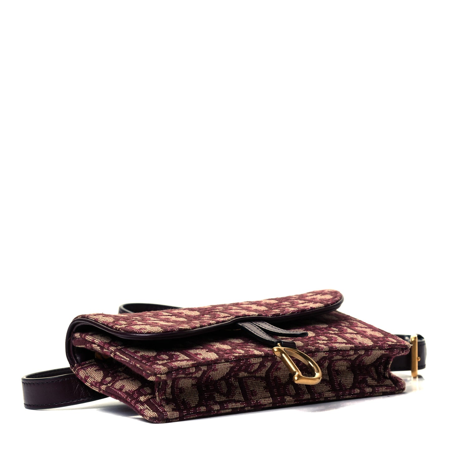 Oblique Saddle Belt Bag Bordeaux