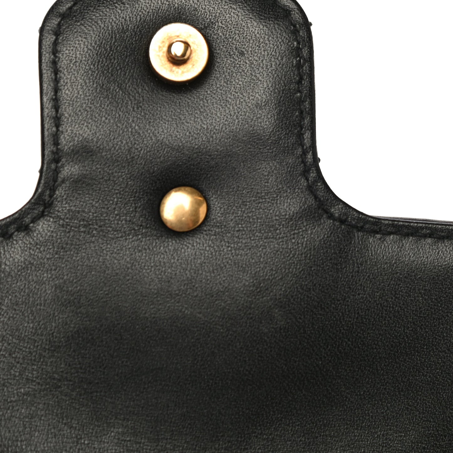 Calfskin Matelasse Super Mini GG Marmont Shoulder Bag Black