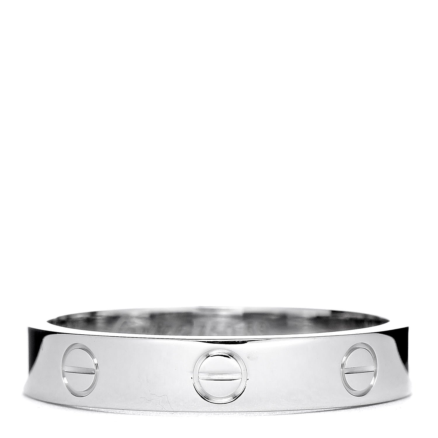 Cartier 18K White Gold 4mm LOVE Wedding Band Ring 59 8.75 1 of 5