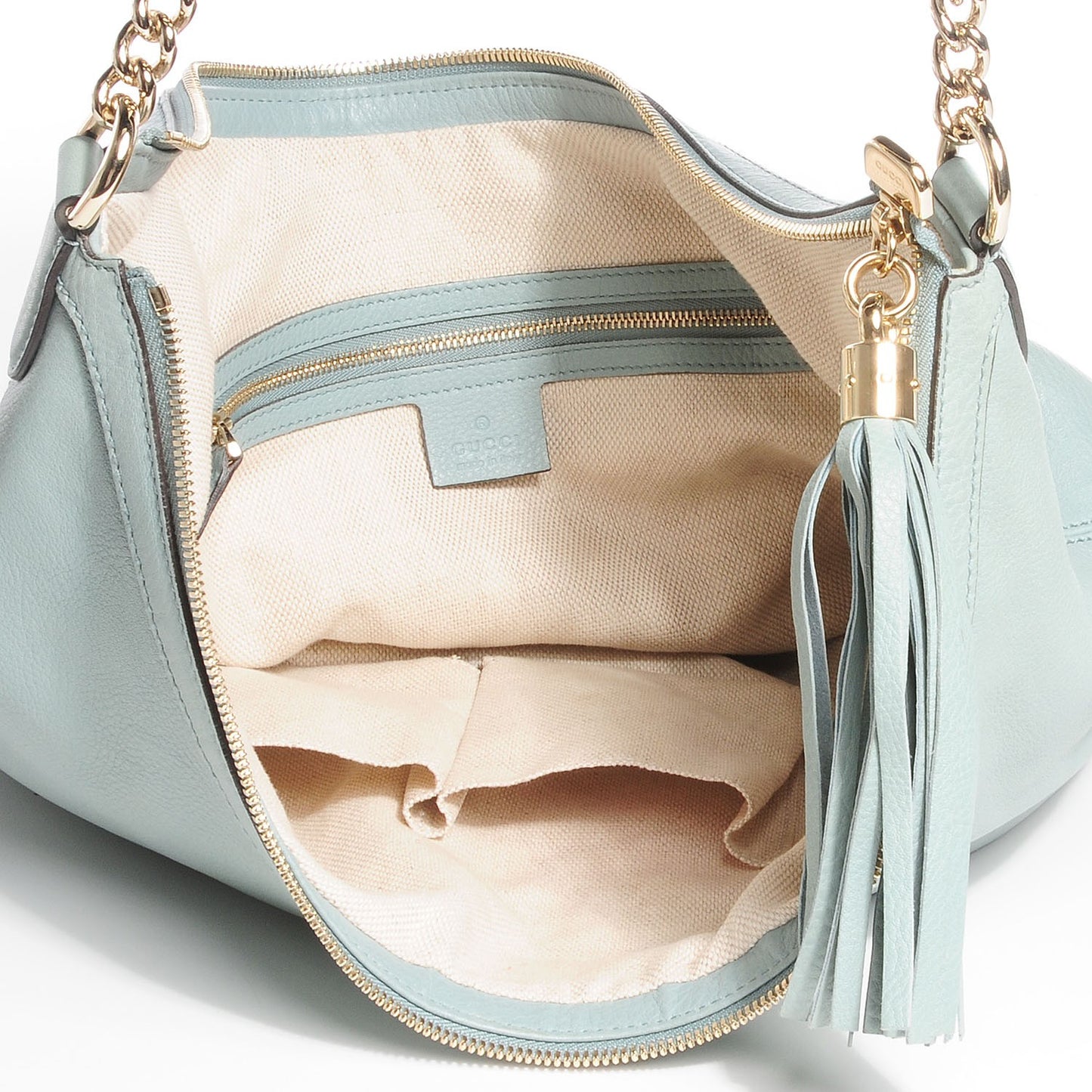 Calfskin Medium Soho Chain Hobo Splash Blue
