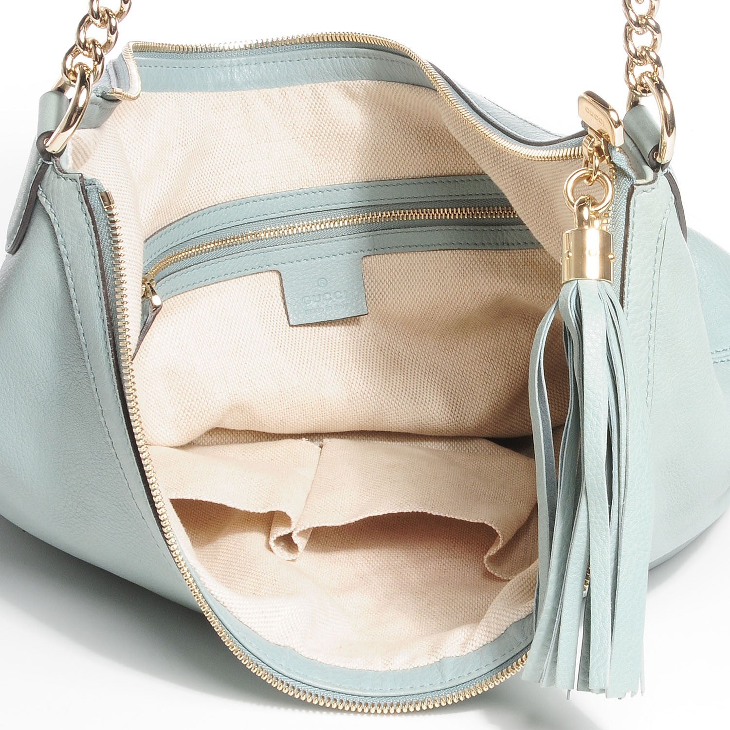 Gucci Calfskin Medium Soho Chain Hobo Splash Blue 9 of 9