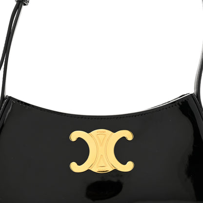 Celine Patent Calfskin Medium Tilly Triomphe Shoulder Bag Black 7 of 11