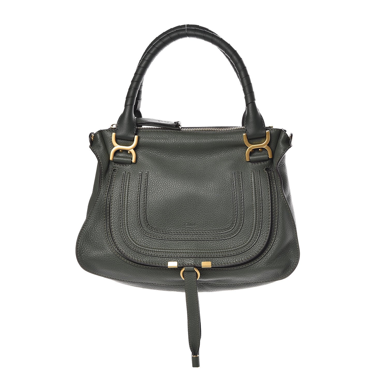 Chloe Calfskin Medium Marcie Satchel Midnight Green 1 of 10