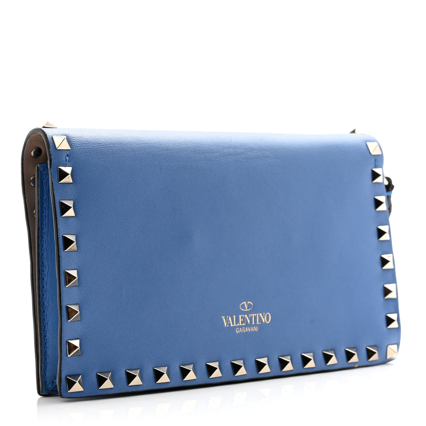 Nappa Small Rockstud Wristlet Clutch Light Sapphire