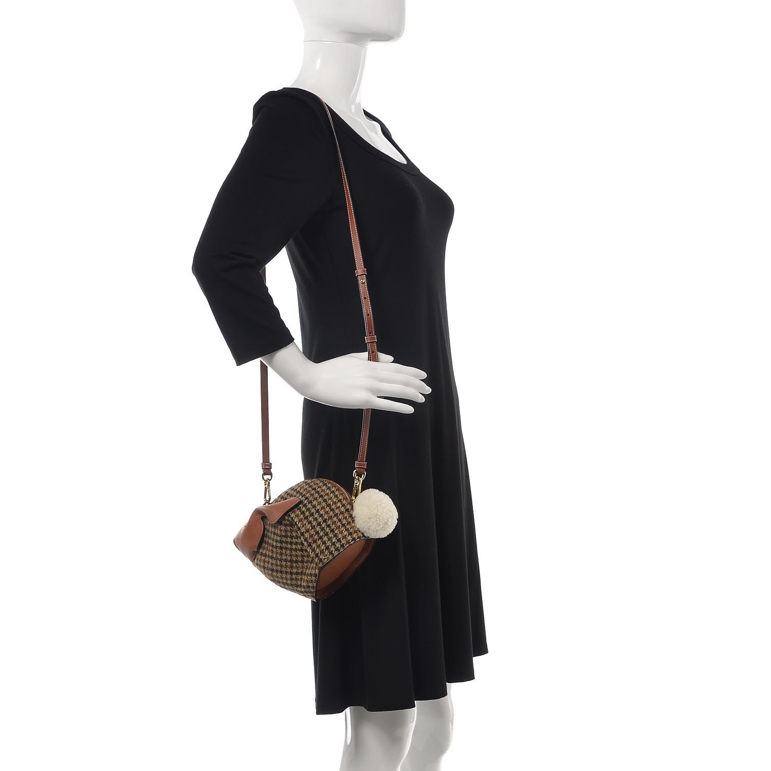 Loewe Tweed Mini Bunny Crossbody Bag Cypress Tan 2 of 7