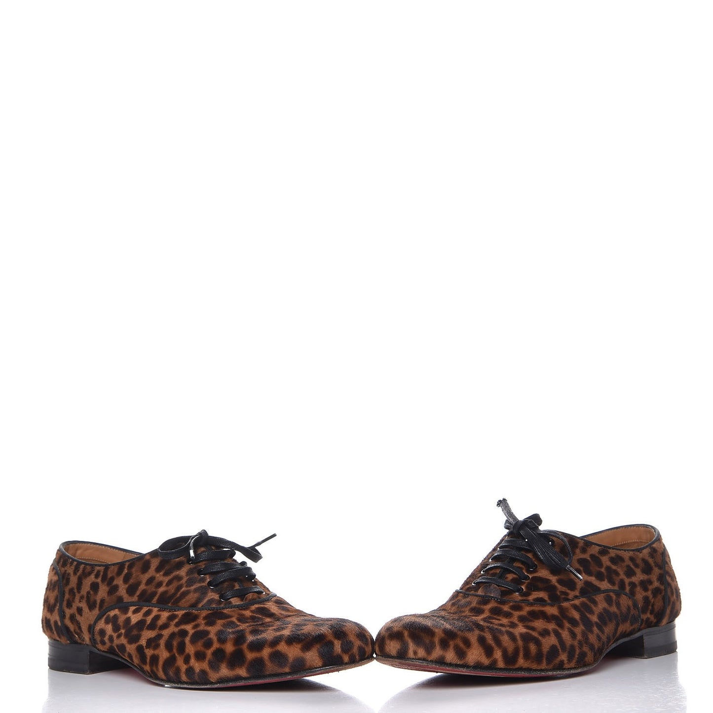 Mens Calf Hair Leopard Print Fred Oxfords 43.5 Brown