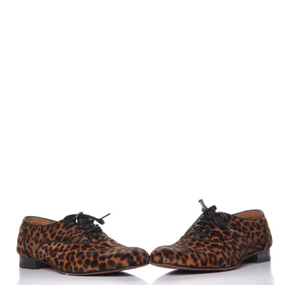 Christian Louboutin Mens Calf Hair Leopard Print Fred Oxfords 43.5 Brown 5 of 15