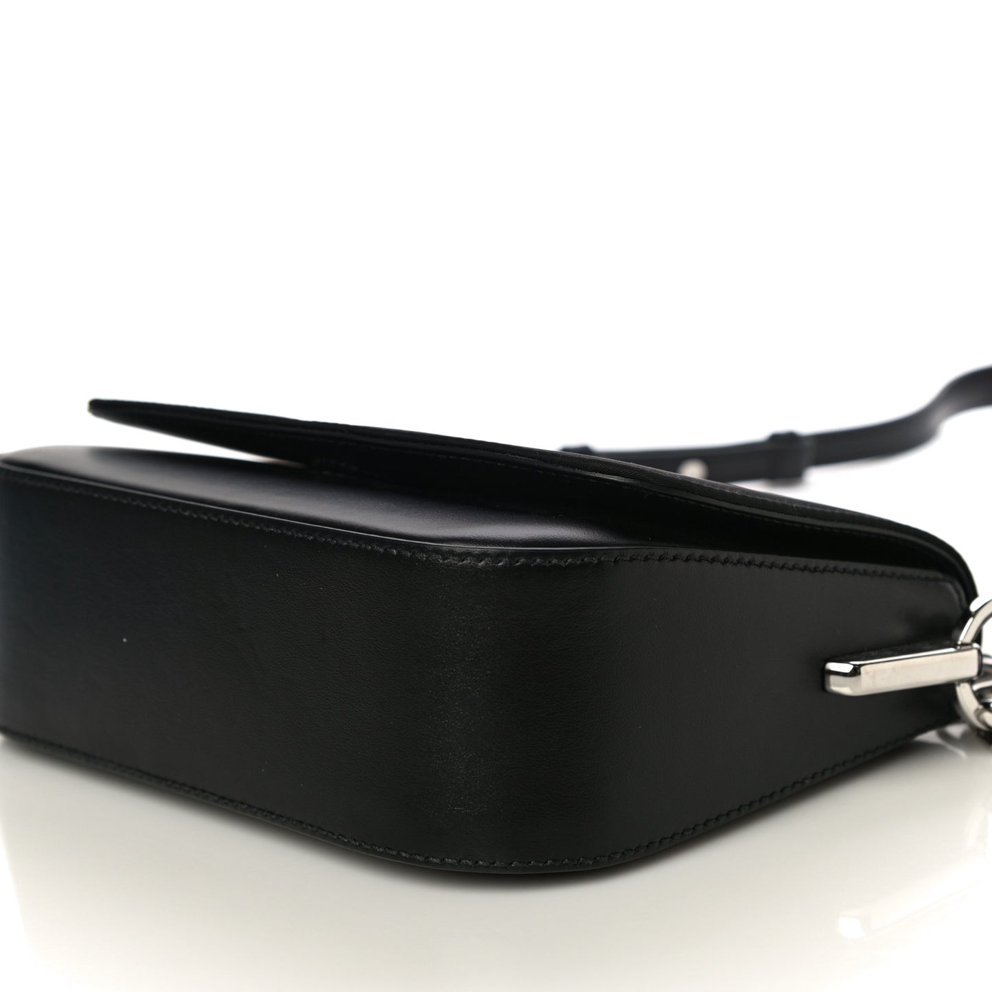 Nylon Calfskin Identity Shoulder Bag Black