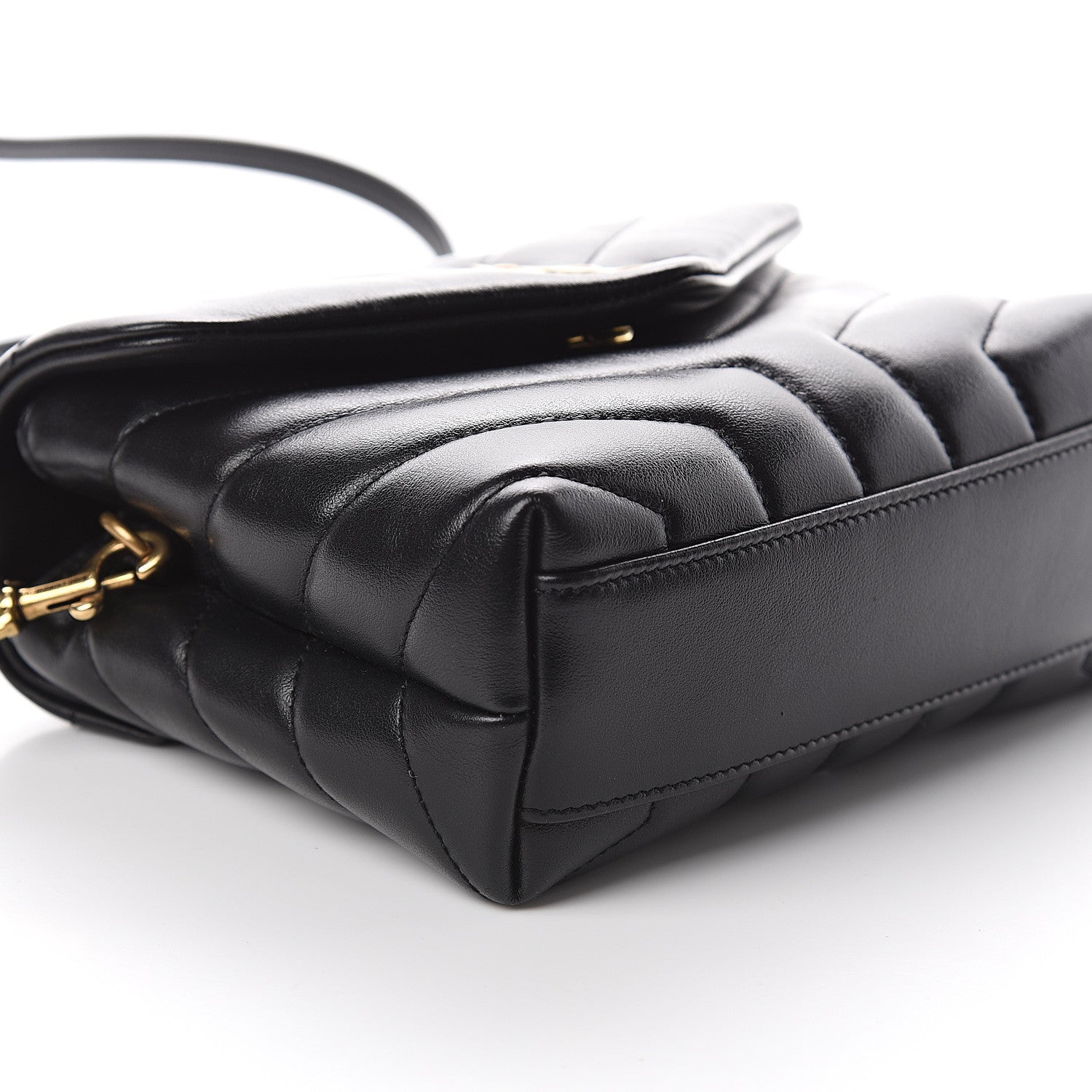 Saint Laurent Calfskin Y Quilted Monogram Toy Loulou Crossbody Bag Black 7 of 8