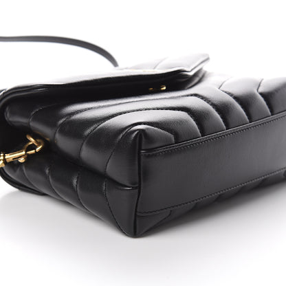 Saint Laurent Calfskin Y Quilted Monogram Toy Loulou Crossbody Bag Black 7 of 8