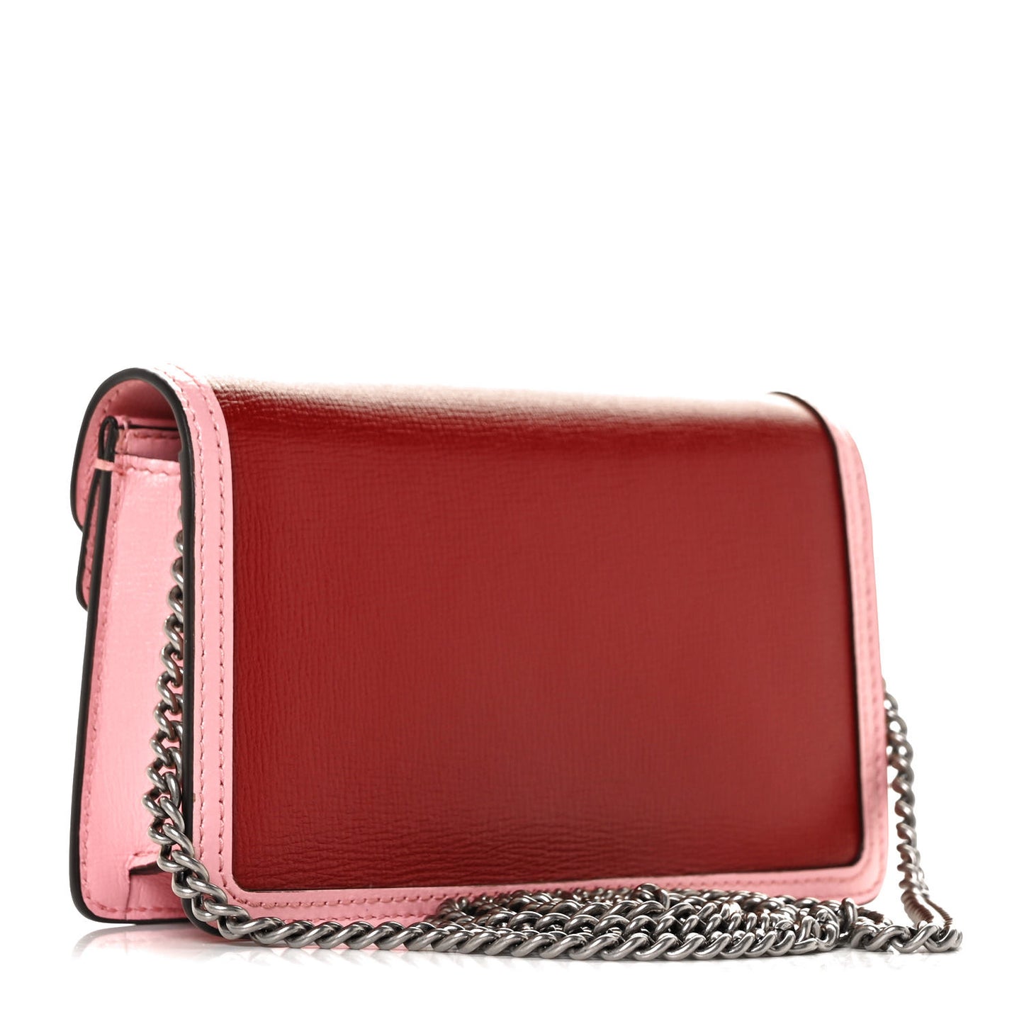 Azalea Calfskin Enamel Super Mini Dionysus Shoulder Bag New Cherry Red Wild Rose Off White