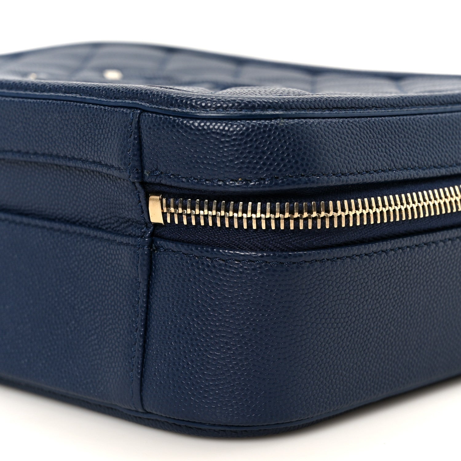 Chanel Caviar Quilted Medium CC Filigree Vanity Case Navy 1832246