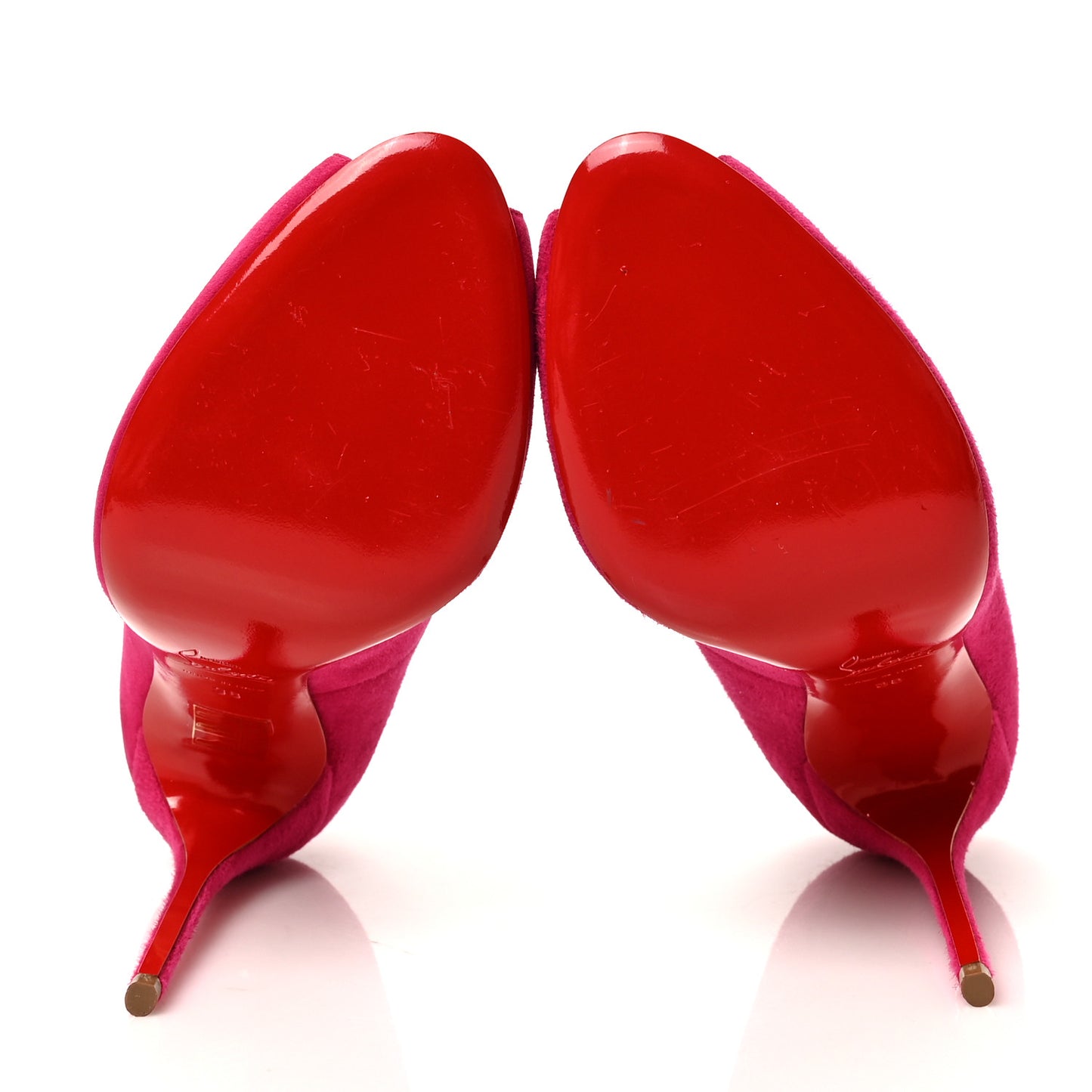 Suede Hyper Prive Peep Toe Pumps 38 Pink