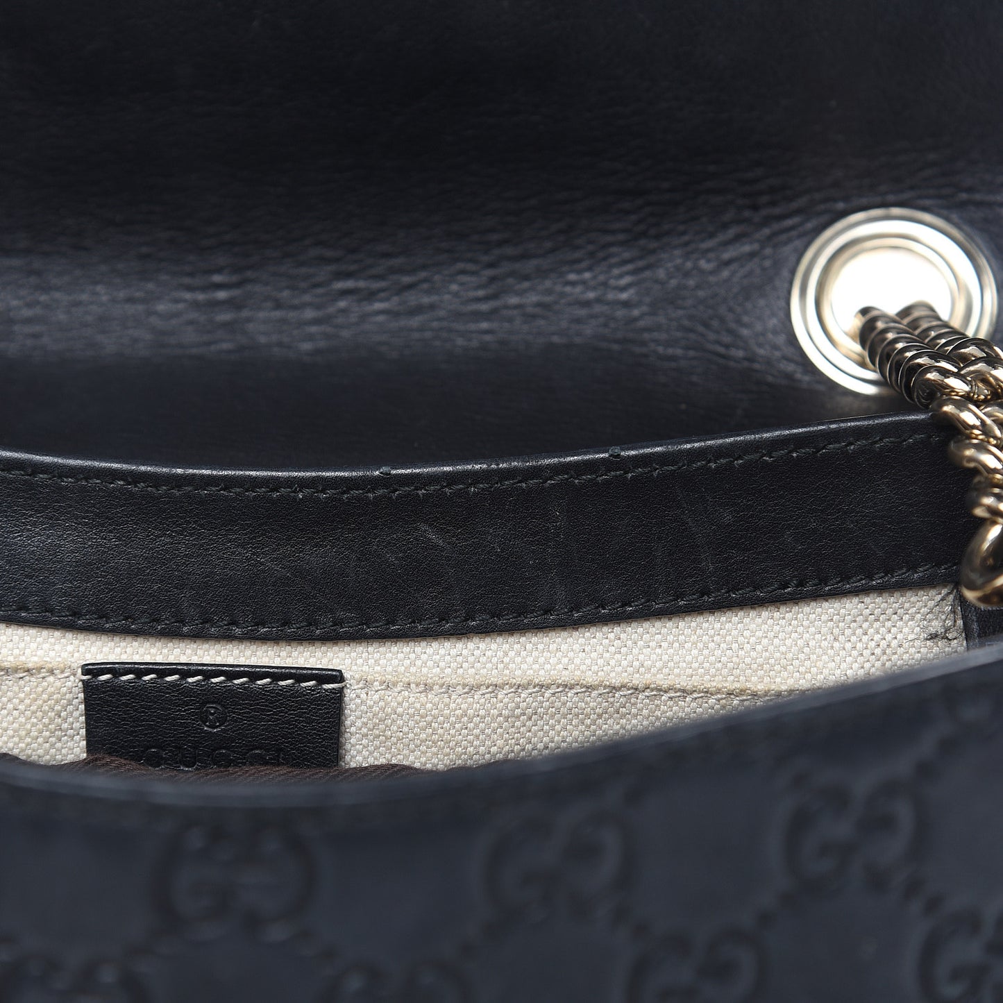 Guccissima Medium Emily Chain Shoulder Bag Black
