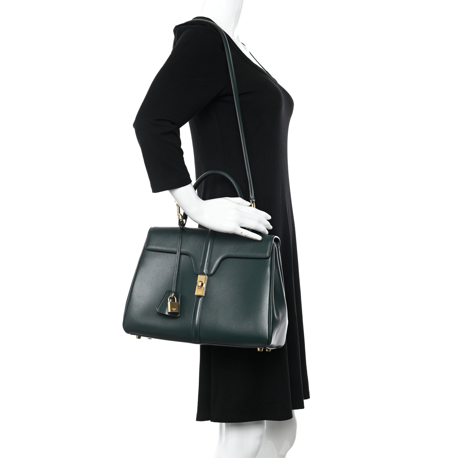 Celine Satinated Calfskin Medium 16 Top Handle Bag Amazone 2 of 13