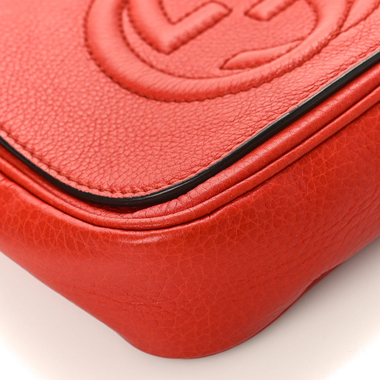 Gucci Pebbled Calfskin Small Soho Flap Crossbody Red 8 of 9